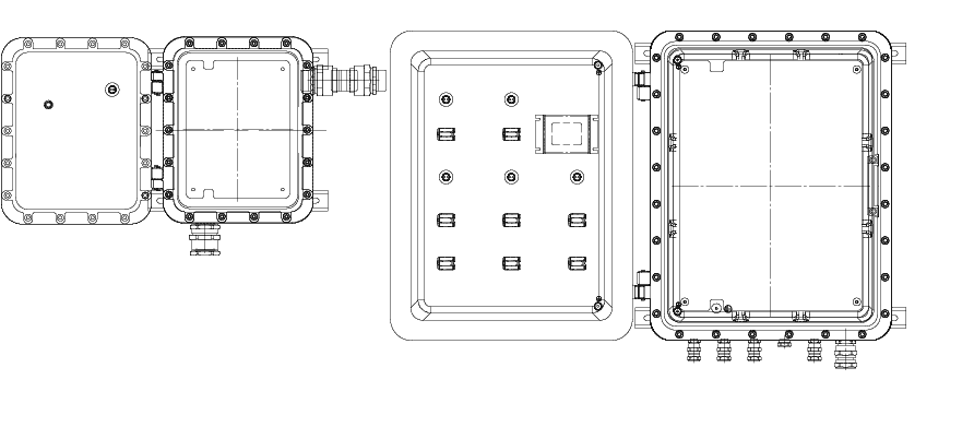 Пример компоновки шкафа управления УУНВ(В)-3545Х/5672Х/Ц-57-01 (без коммутационного оборудования) с открытой крышкой